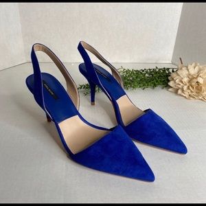 Zara Basic Vivid Blue Slingback Heels Size 40=9 US